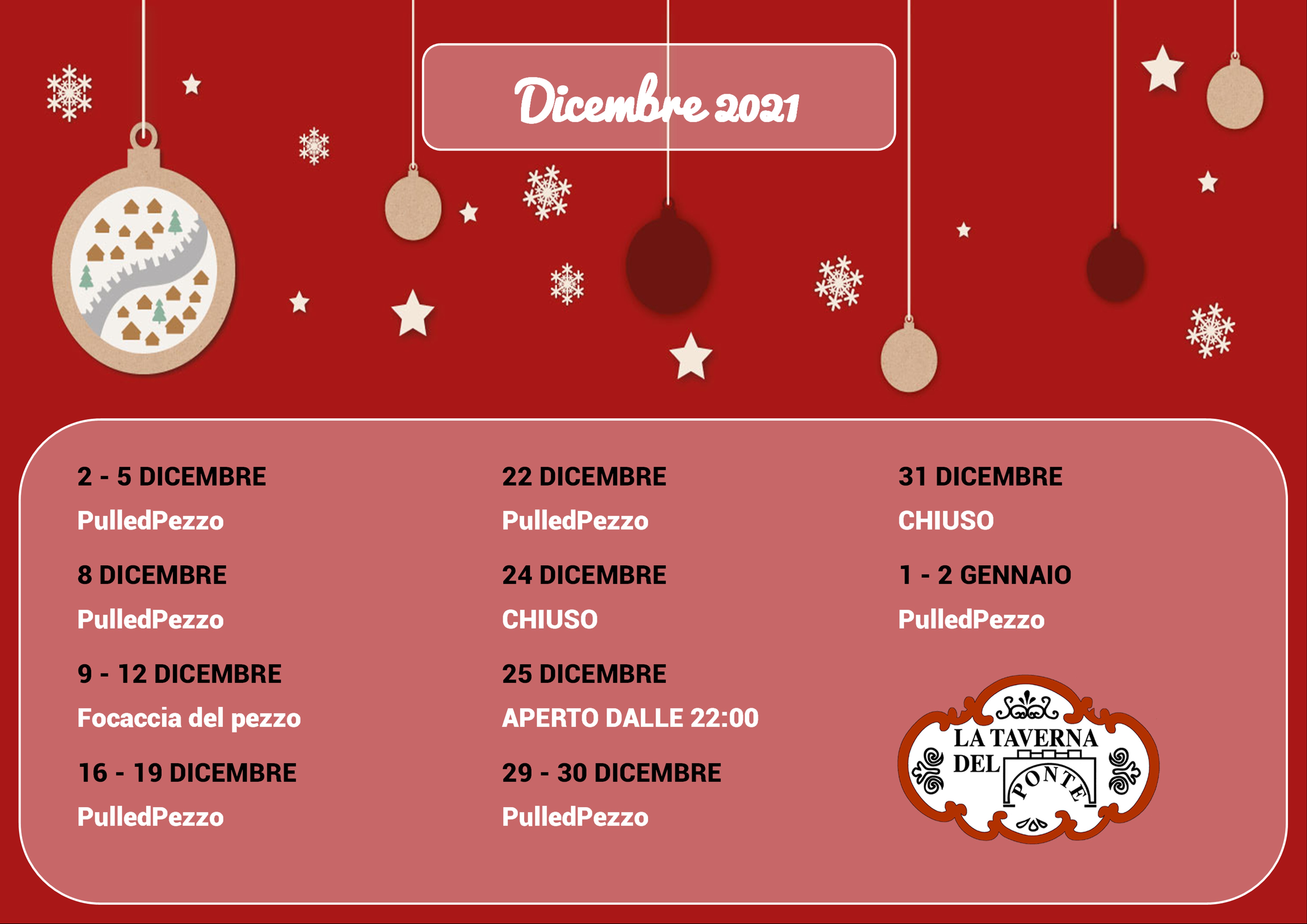 Appuntamenti di Dicembre 2021